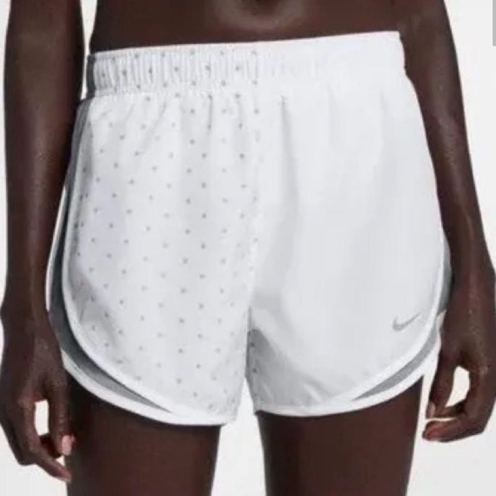 Nike Women's White Athletic Shorts with Gray Stars
